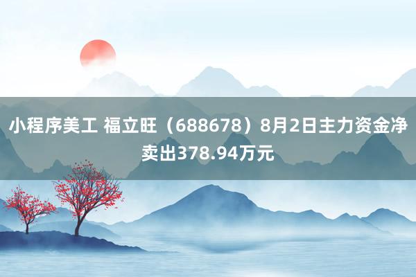 小程序美工 福立旺（688678）8月2日主力资金净卖出378.94万元